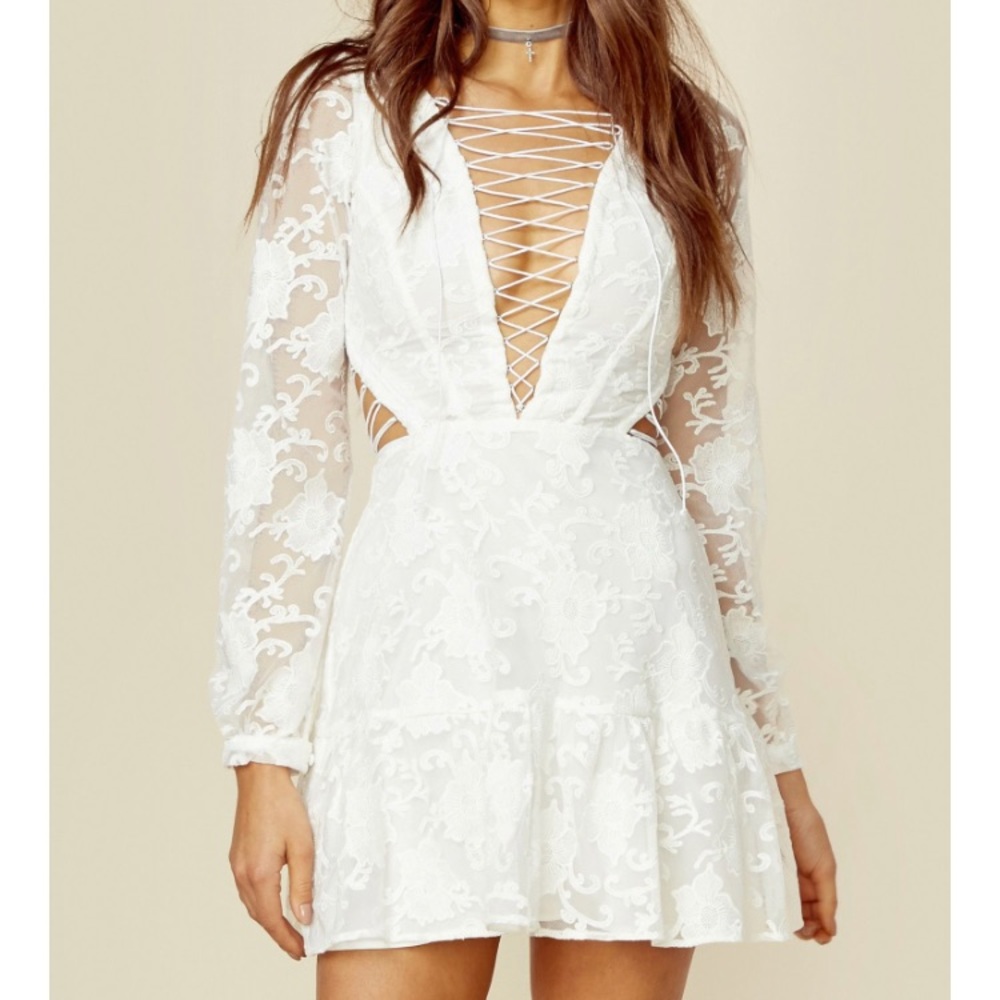 For Love & Lemons Jolene Lace Up Dress